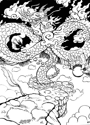 Road To Eternity (Dragon) Coloring Page